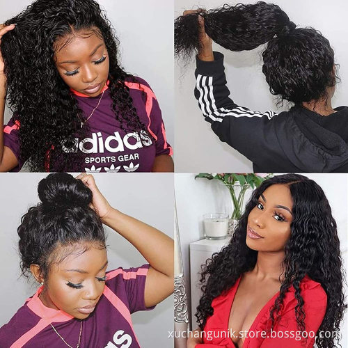 Deep Wave Unprocessed Raw Brazilian Wig Vendor Brazilian Virgin Hair Full Lace Closure Human Hair Wig 40 Inch Human Hair Wig